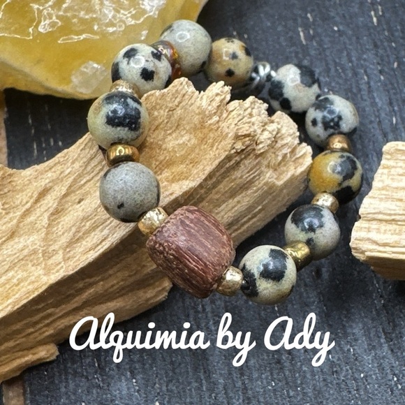 Dalmatian Jasper beaded handmade charms ring multi stones - Picture 1 of 2